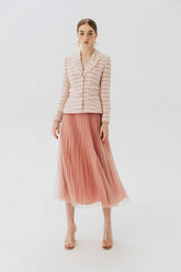 Stacy Tulle Pleated Midi Skirt